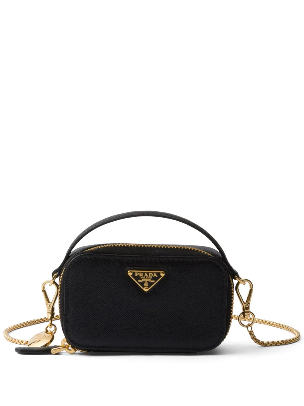 Saffiano-leather triangle-logo mini bag | Farfetch Global