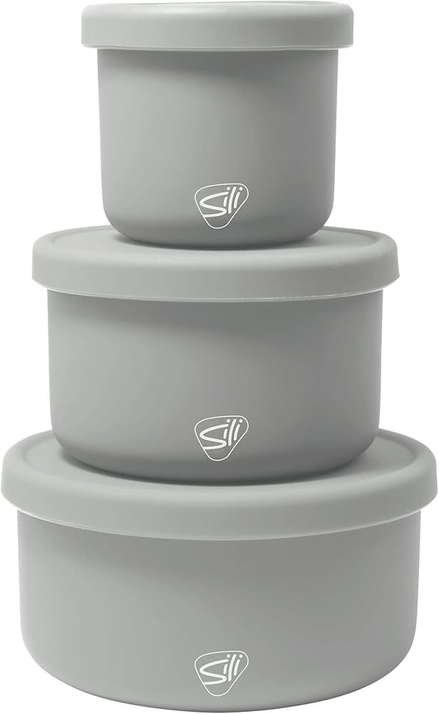 Silipint: Silicone Lidded Bowls: Set of 3: Moonstone - 10, 20 & 30oz -Flexible, Unbreakable, Reus... | Amazon (US)