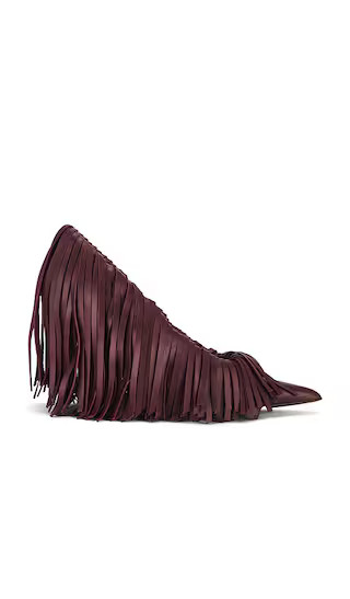 Amelia Fringe Heel in Burgundy | Revolve Clothing (Global)