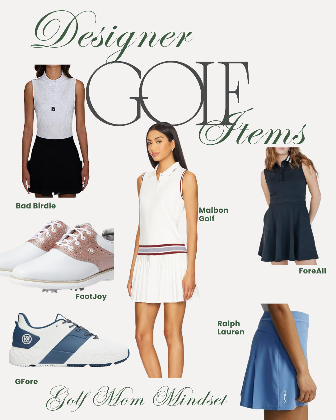 Shop: Designer Golf Items: Malbon Golf, ForeAll, Ralph Lauren, GFore, FootJoy, Bad Birdie 

 #LTKActive #LTKOver40 #LTKStyleTip