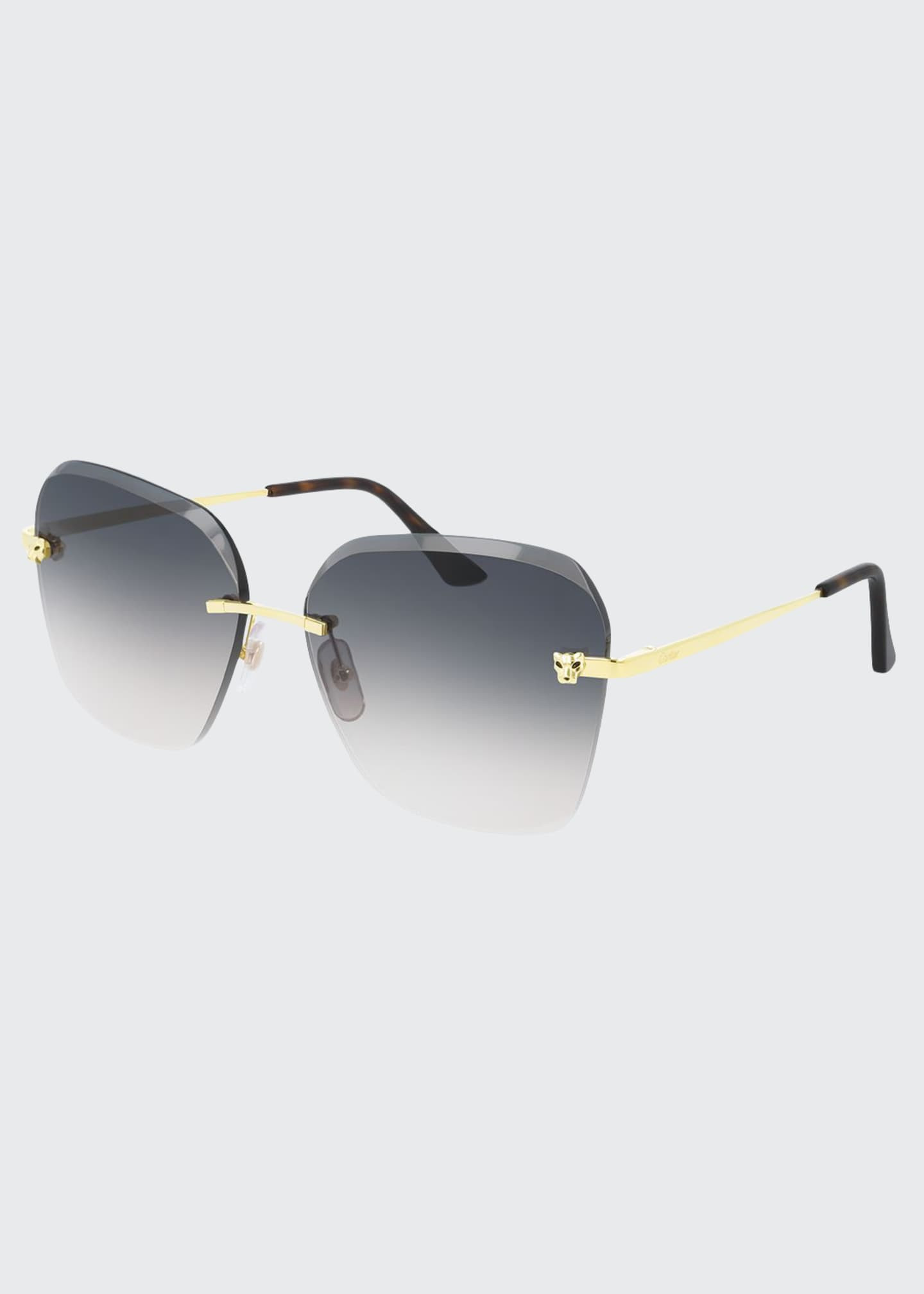 Cartier Rimless Geometric Metal Sunglasses | Bergdorf Goodman