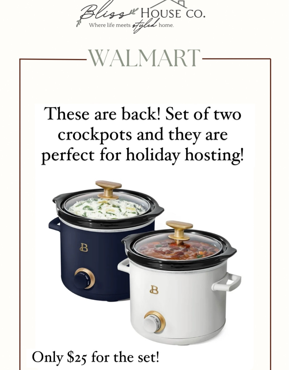 Set of two crockpots 

#LTKHome #LTKHoliday #LTKSaleAlert