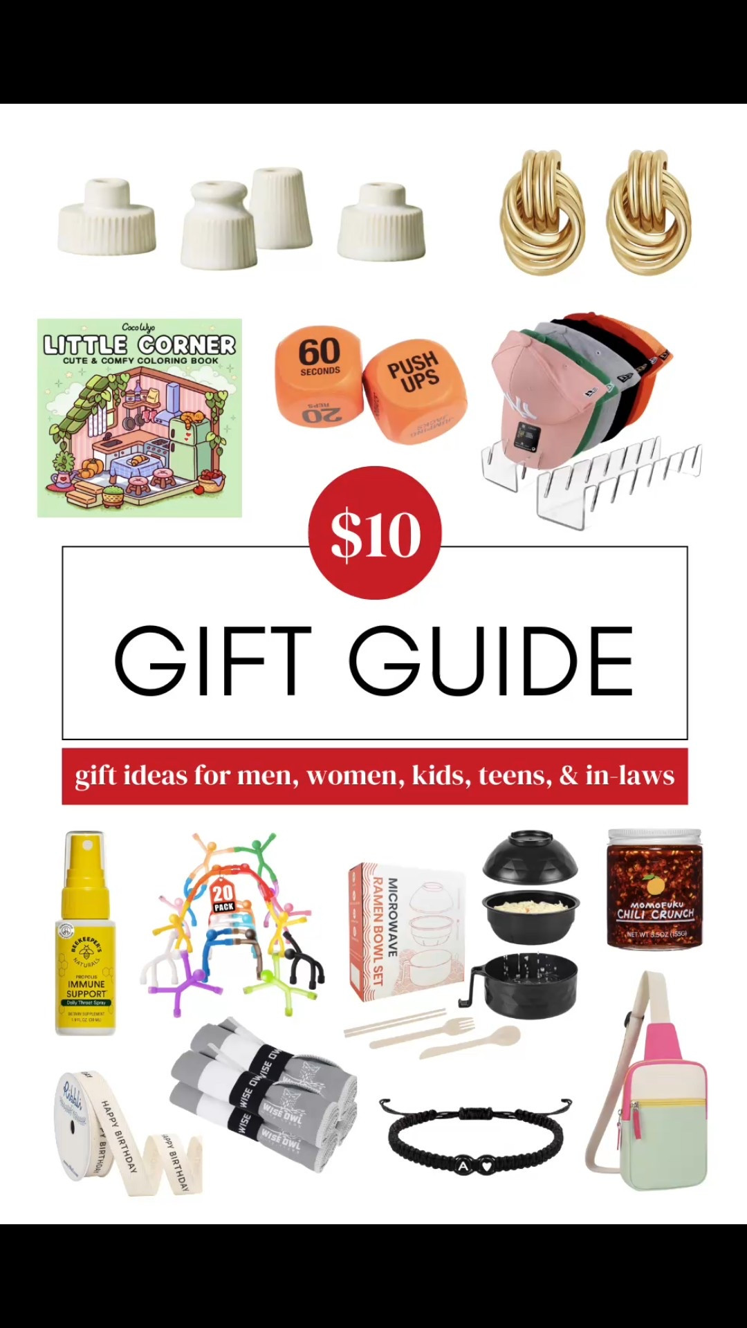 The $10 gift guide is HERE! 🎁 ✨ 
A little more wiggle room then the $5 gift guide and packed with so many fun, affordable picks this year.
Perfect for stocking stuffers, friends/neighbor gifts, or a little something to round out what’s under the tree. 

#LTKHoliday #LTKSeasonal #LTKGiftGuide
