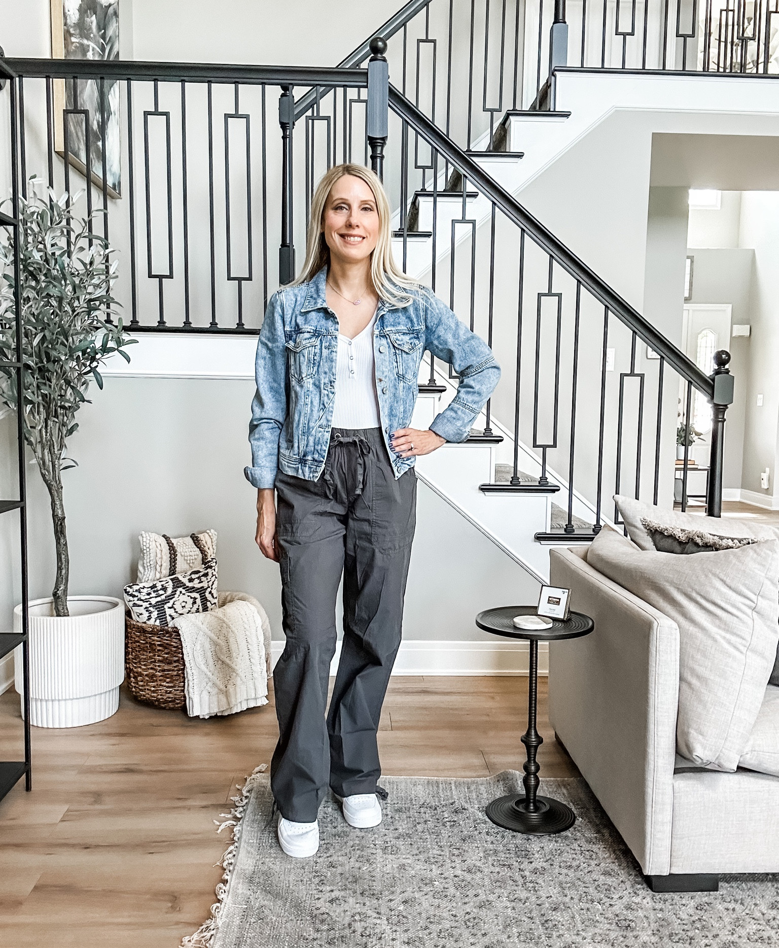 Cargo pants outfit idea. They’re super trendy for fall! 🖤🤍

Cargo pants, Aerie cargo pants, trendy cargo pants, comfy cargo pants, teacher outfit idea, teacher look, fall outfit idea, teacher casual outfit idea, teacher outfits, denim jacket and cargo pants outfit 

#LTKBacktoSchool #LTKFind #LTKSeasonal