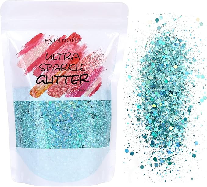 Holographic Chunky Glitter 100g, Mixed Glitter Multi Purpose Chunky Glitter for Arts & Crafts Fes... | Amazon (US)