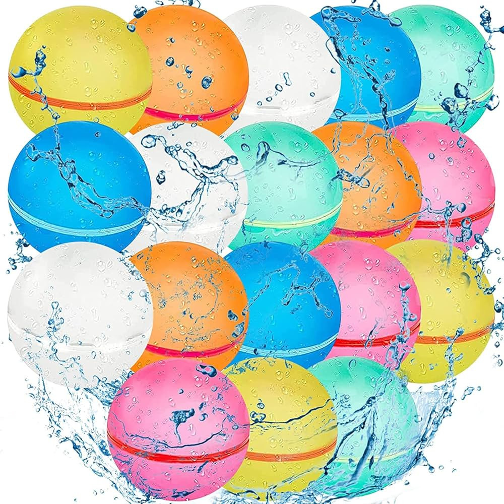 18 PCS Reusable Water Balloons Balls, Soft Silicone Quick Fill Balloons Splash Fun,Outdoor Backya... | Amazon (US)