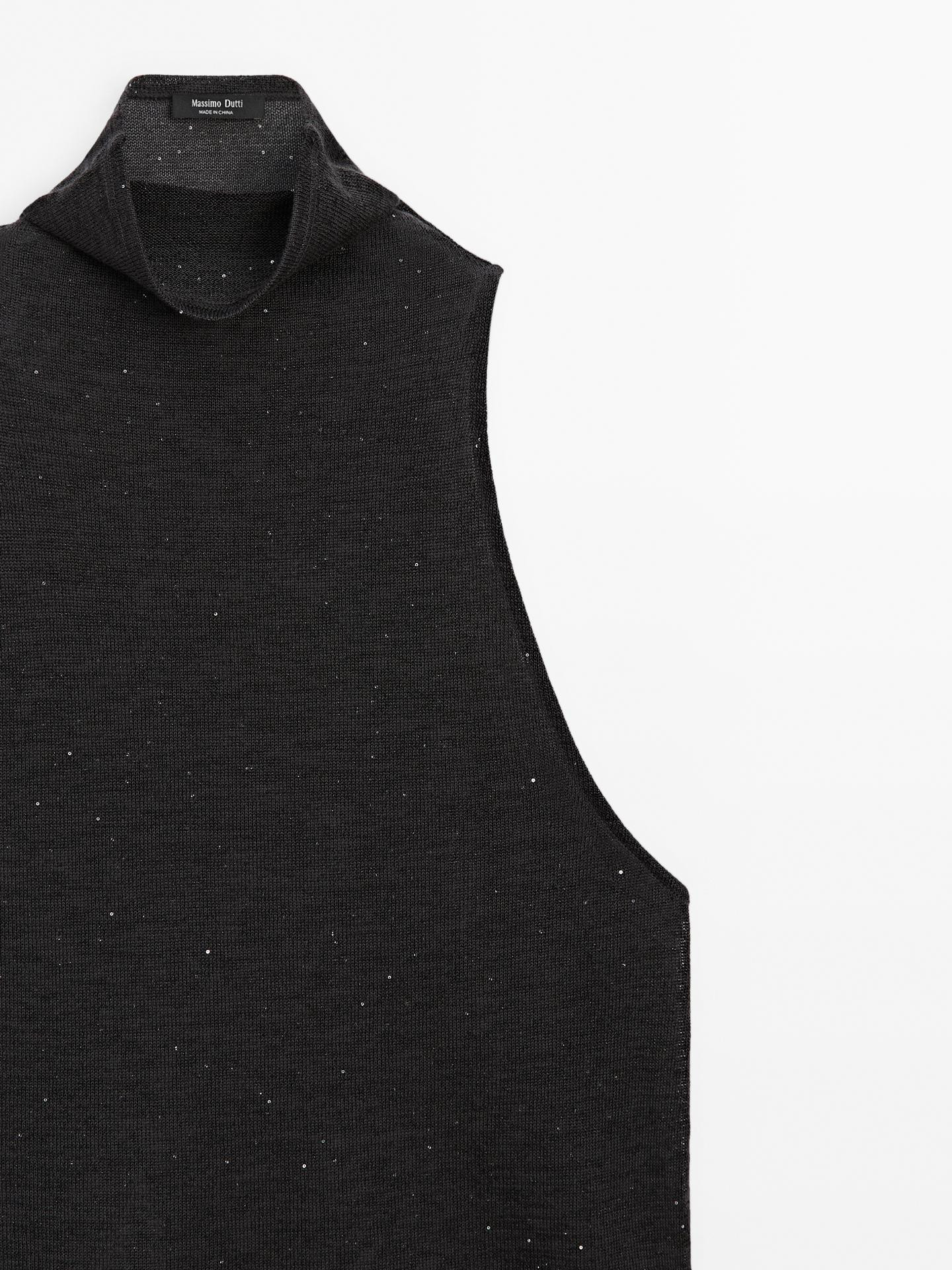 Shimmery fabric halter top | Massimo Dutti UK