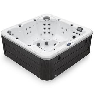 Scenic 6-Person 69-Jet 240 V Spa Hot Tub with Lounger 4-Pump, Triple Water Columns, and Bluetooth Stereo | The Home Depot