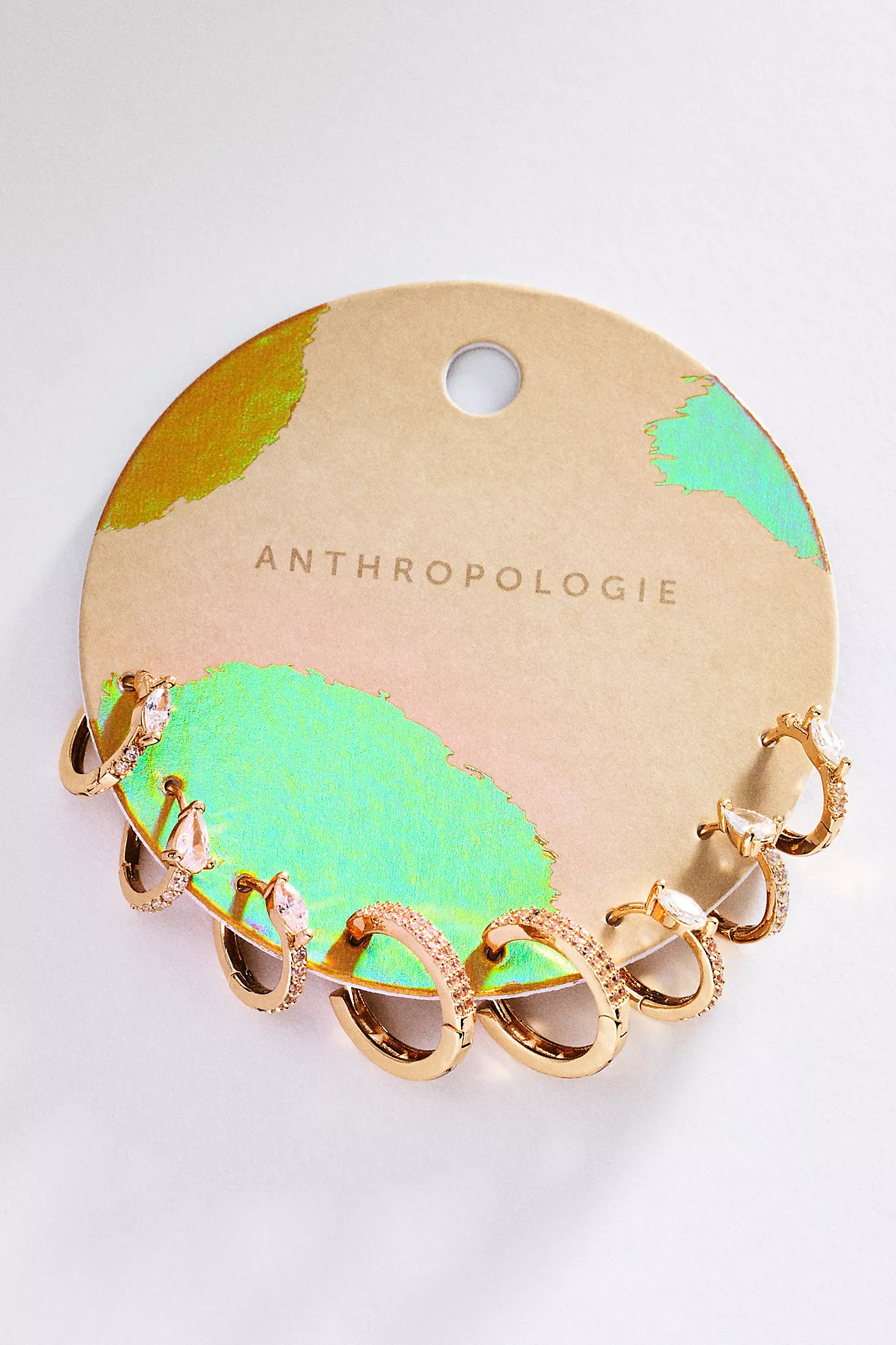 Crystal Huggie Hoop Earrings, Set of 4 | Anthropologie (US)