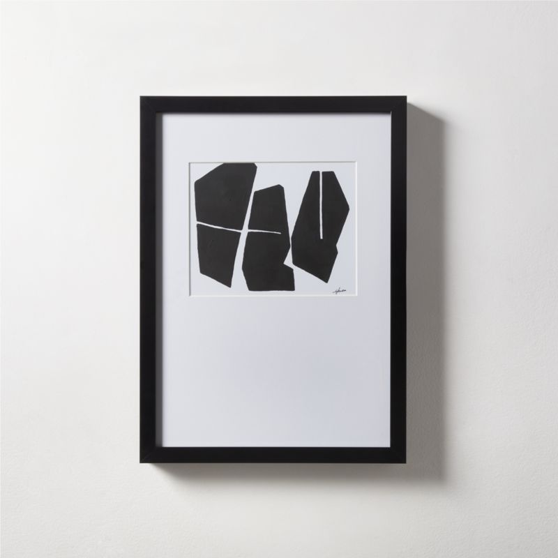 'Monochrome III' Framed Black and White Abstract Modern Art Print 16"x22" + Reviews | CB2 | CB2