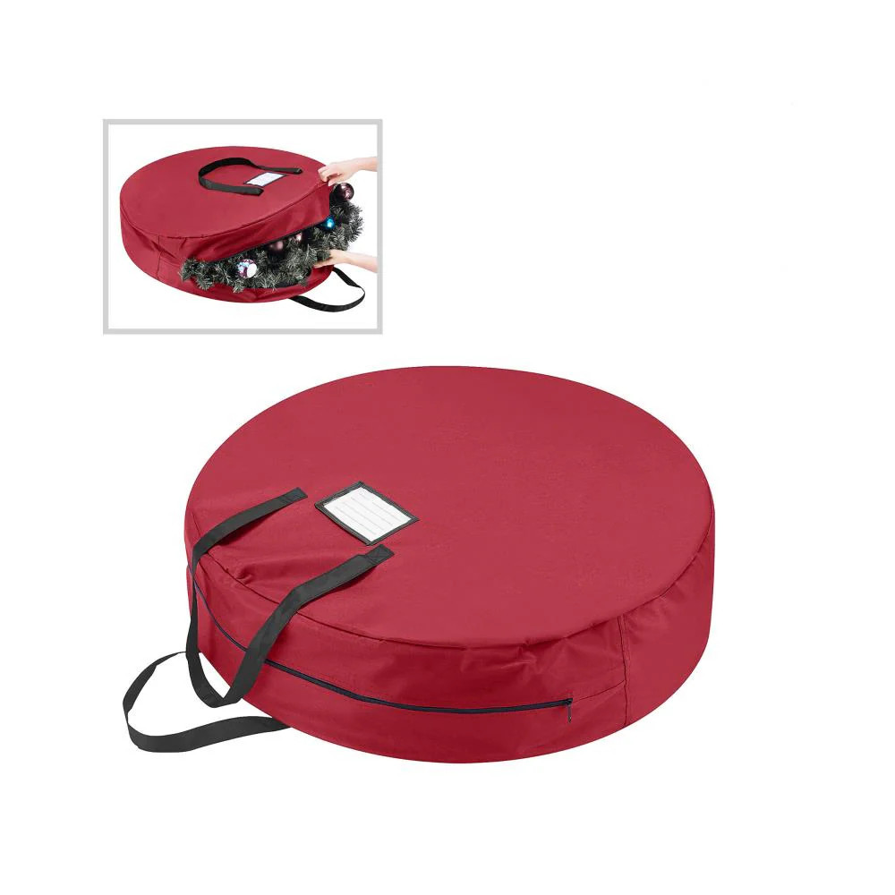 Hastings Home 36-in x 10-in Red Plastic Collapsible Wreath Storage Container (Accommodates Wreath Diameter Up to 36-in) | 934760TSO | Lowe's