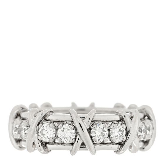 Platinum Diamond Schlumberger Sixteen Stone Ring 50 5.5 | FASHIONPHILE (US)