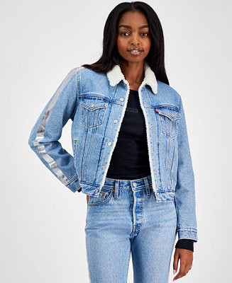 Levi's® Women's Original Denim Trucker with Sherpa Lining - Macy's | Macy's