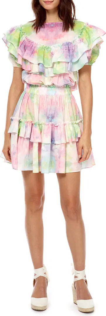 Watercolor Floral Ruffle Cotton Dress | Nordstrom