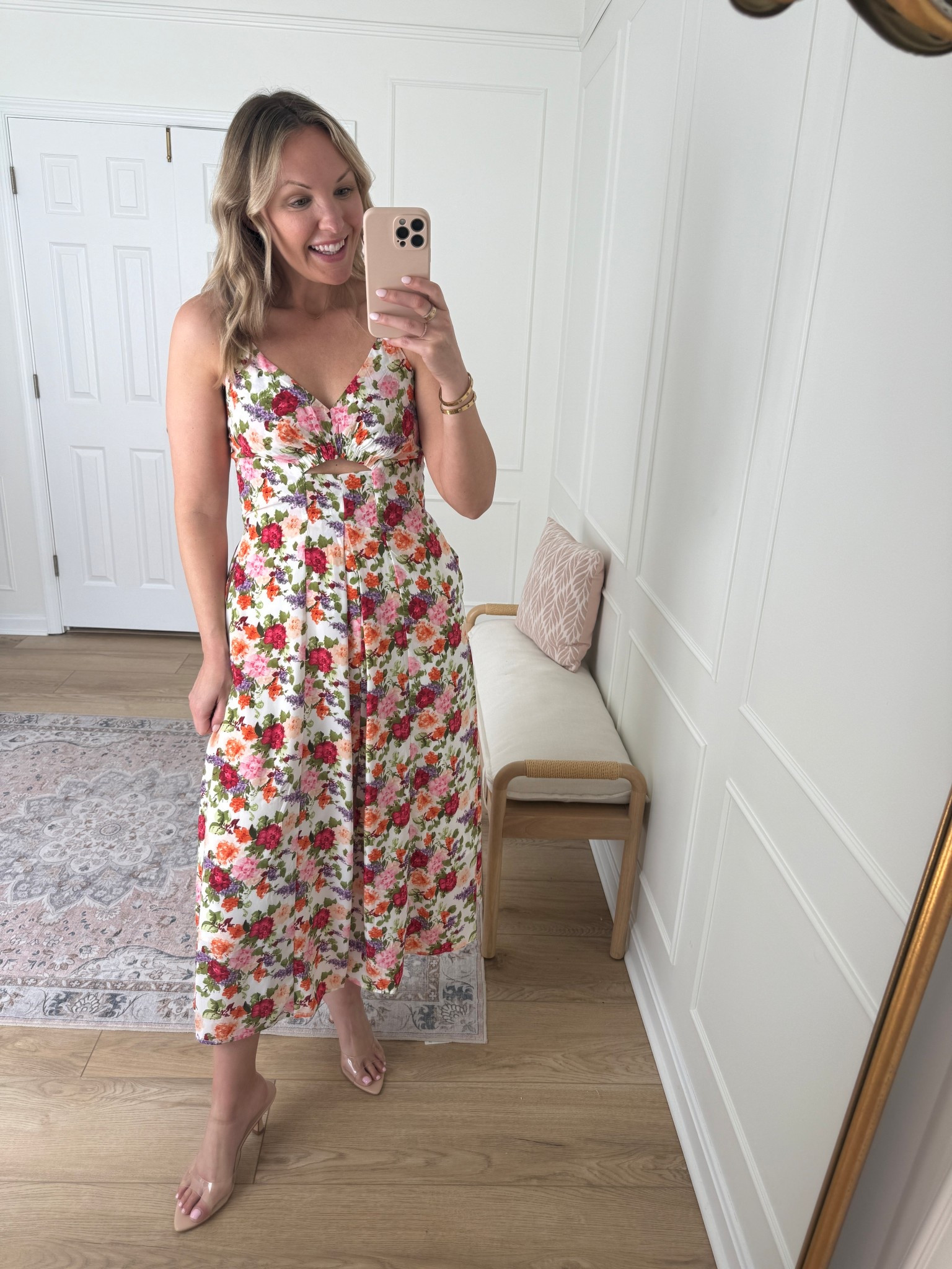 Love the cut out detail in front! Spring dress - wearing a med 