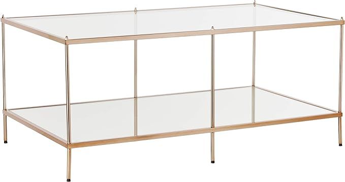 SEI Furniture Knox Glam Mirrored 2-Tier, Coffee Table, Gold, 42.25"W X 24"D X 19"H | Amazon (US)