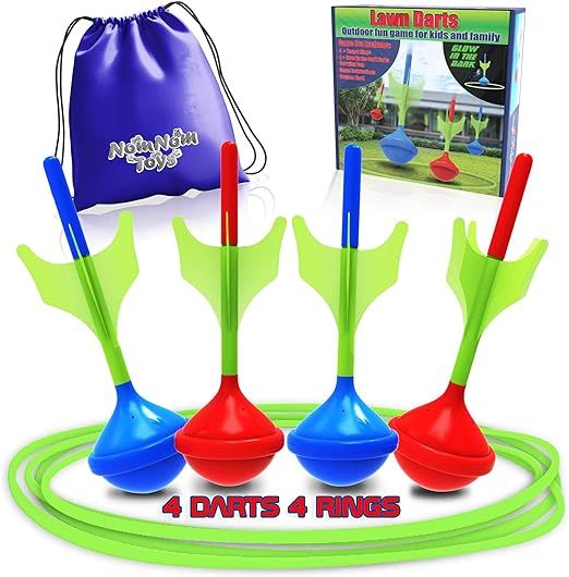 NOMNOM TOYS, Glow in The Dark Lawn Darts Game Set. Fun Outdoor Game for Family & Kids. 4 Target R... | Amazon (US)