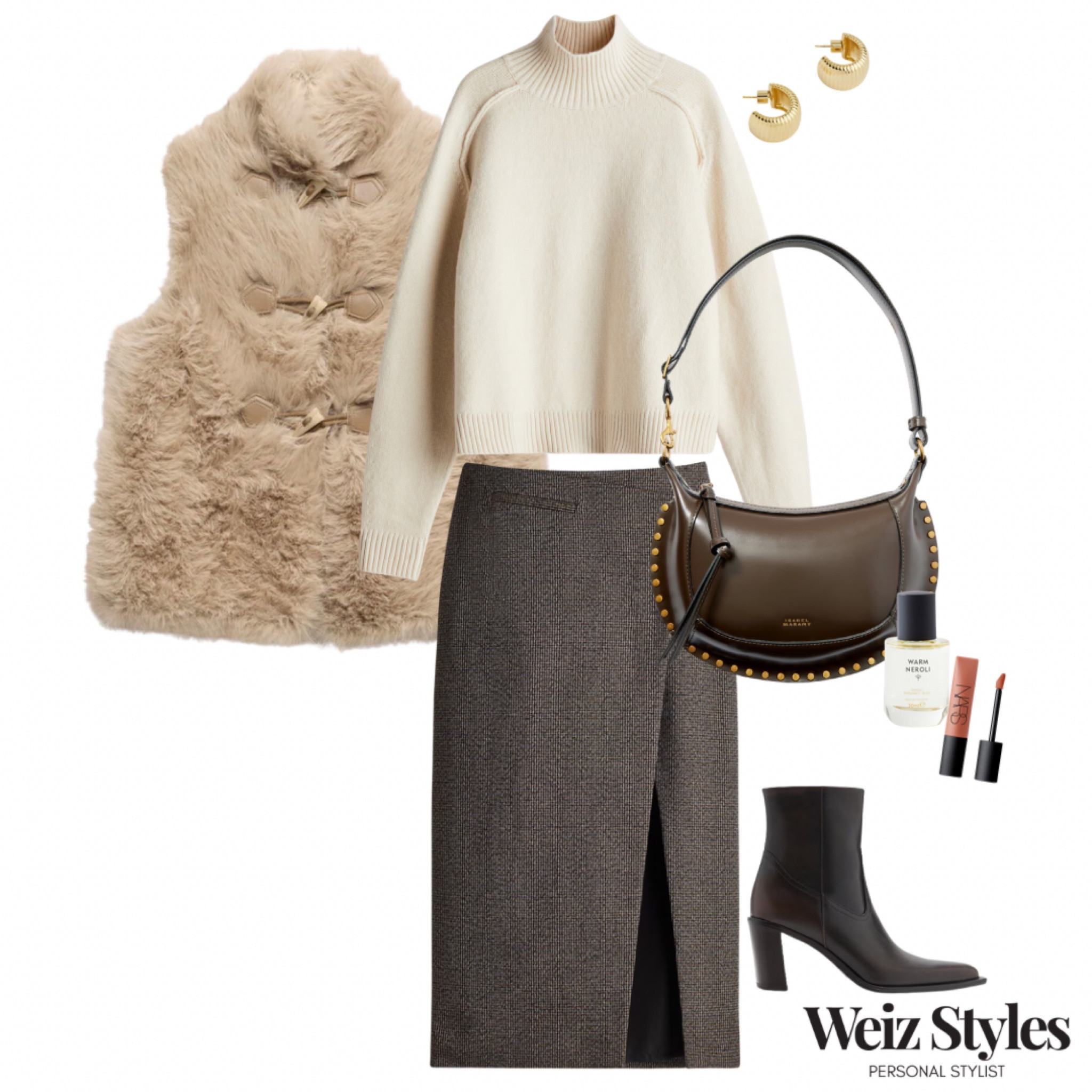 It’s layering season and this lovely feminine outfit is a great option for that, and super stylish too! ✨I’m obsessed with the faux fur gilet 😍

Head to www.weizstyles.com to find out how I can help you on your style journey 💖

Louise x

Personal stylist, styling, ootd, neutral aesthetic, London, Weiz styles, shopping, outfit of the day, uk, confident, handbag, bag, perfume, fragrance, lipstick, lip, elevate your style, feel good, flat lay, shopping, high street, designer, ltk, autumn, wrap skirt, midis length, black boots, asymmetric, heels, heeled, lipgloss, pink, lippy, fragrance, brown bag, studs, net a porter, brown, neutral, knit, knitwear, jumper, cream, tonal, harmonious, faux fur, mint velvet, girl, layers, layering, trendy, trend, elevate, womenswear, trend, trendy, chic, sophisticated, feminine 

#FashionMonth #LTKuk #LTKautumn