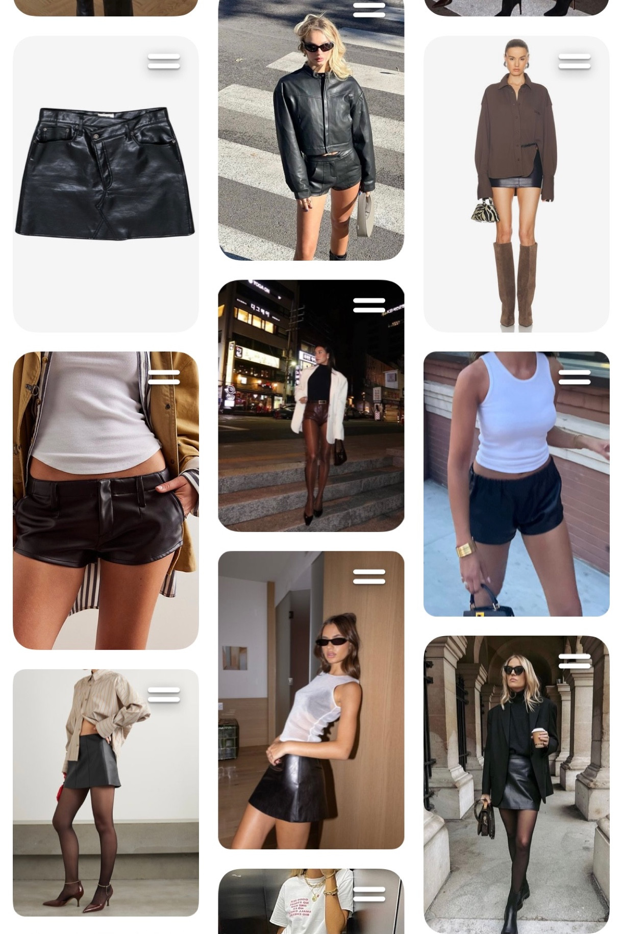 Leather shorts + skirt. Reliable pieces fall edition

#LTKSeasonal