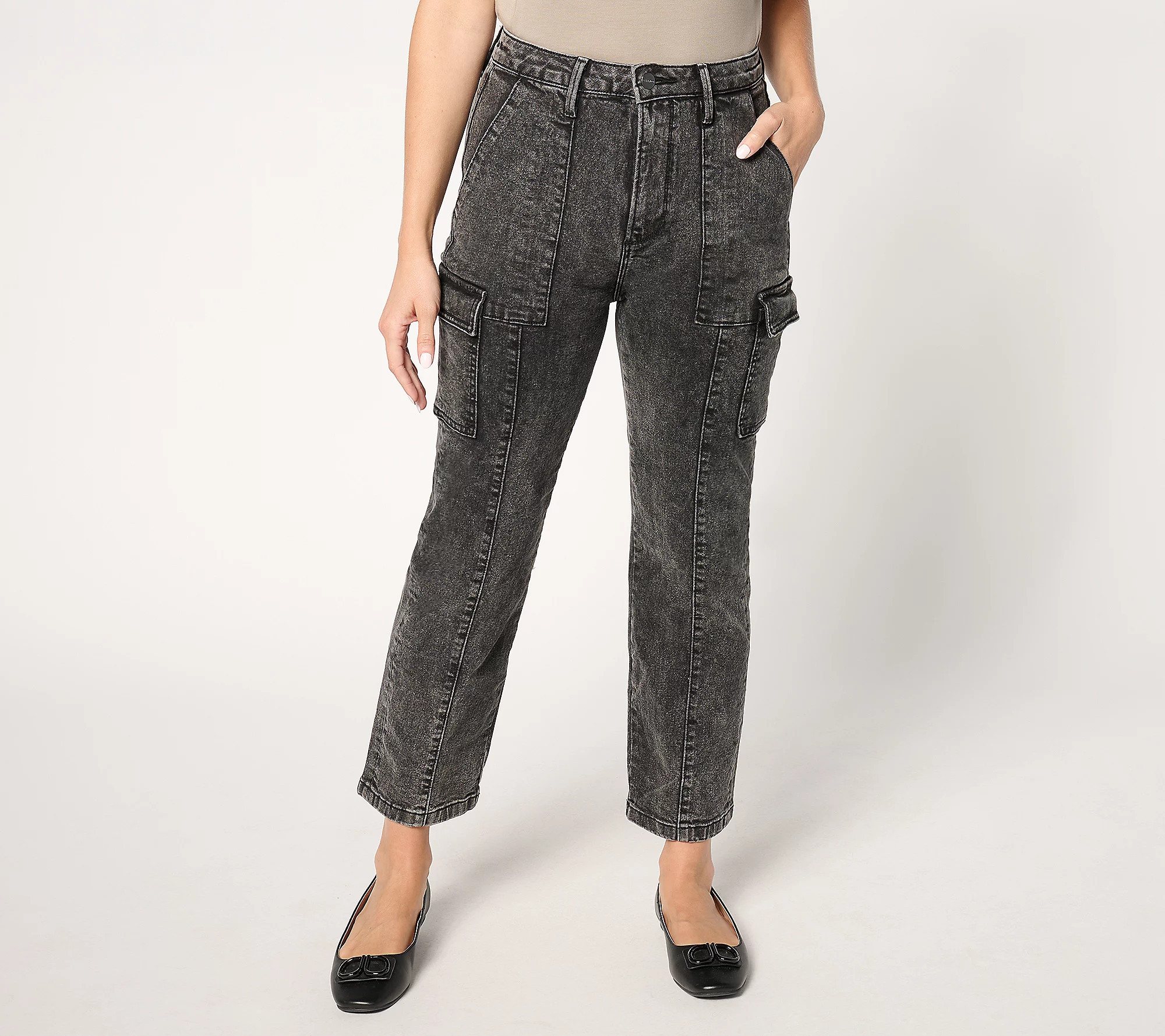 Driftwood Jeans Royce Cargo Straight Leg - Acid Black | QVC