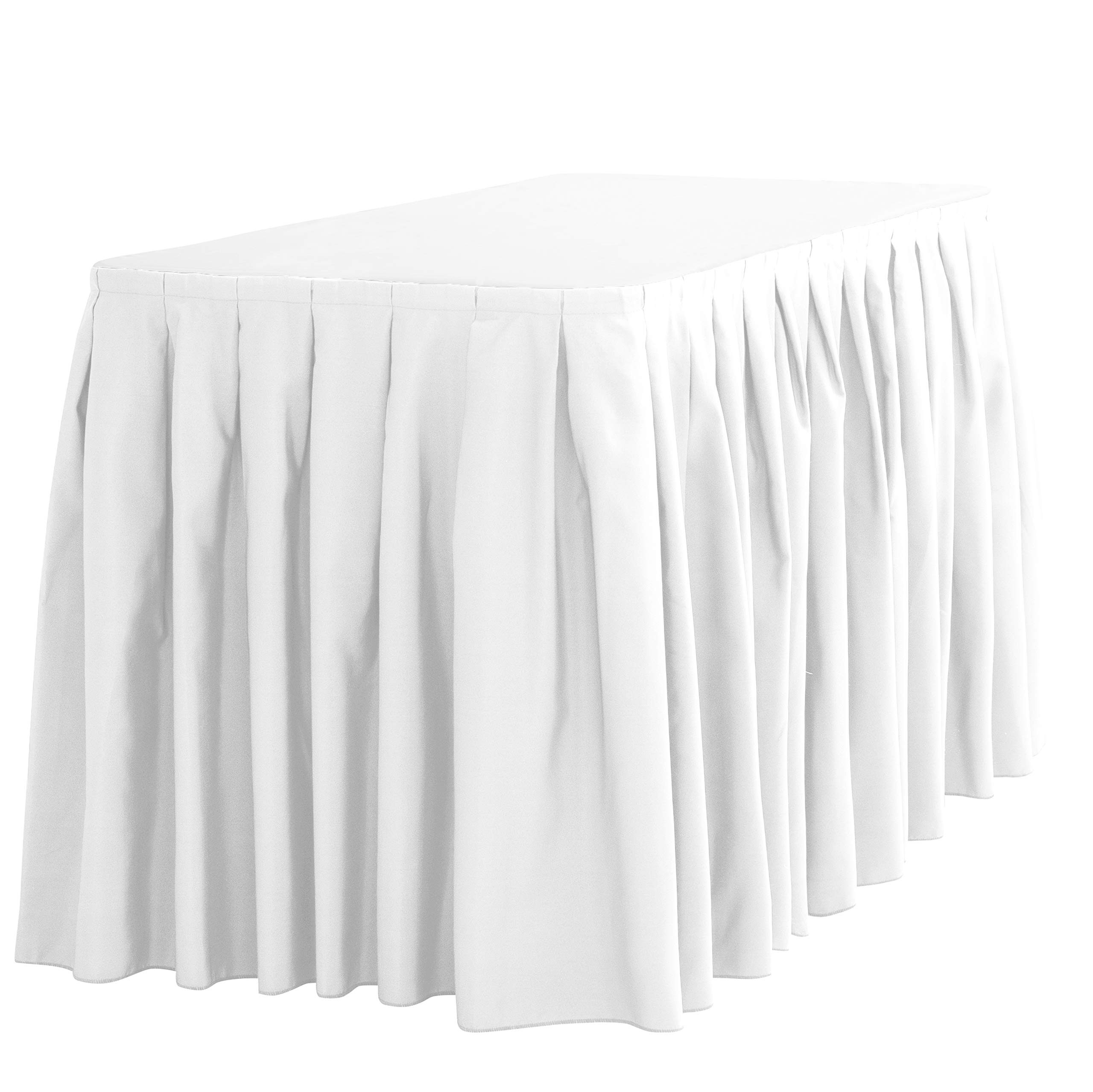 LTC LINENS Table Skirt White for 4 Feet Rectangular or 48 Inch Round Table - 14 ft Pleated Table ... | Amazon (US)
