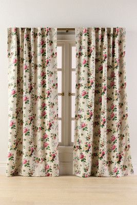 Camille Cotton Linen Floral Blackout Curtain | Anthropologie (US)