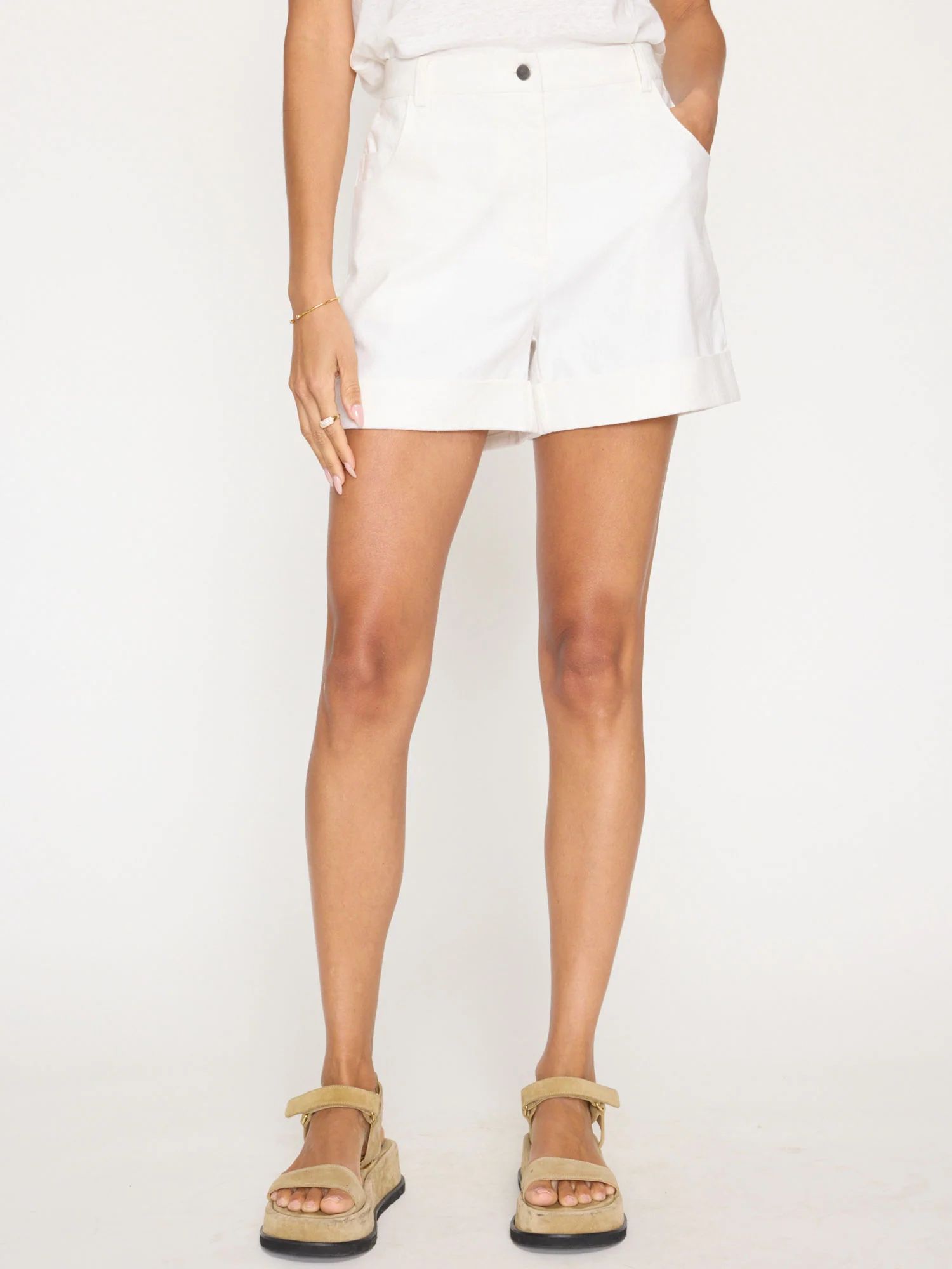 Women's Pippa Cuffed Short in Salt White | Brochu Walker | Brochu Walker