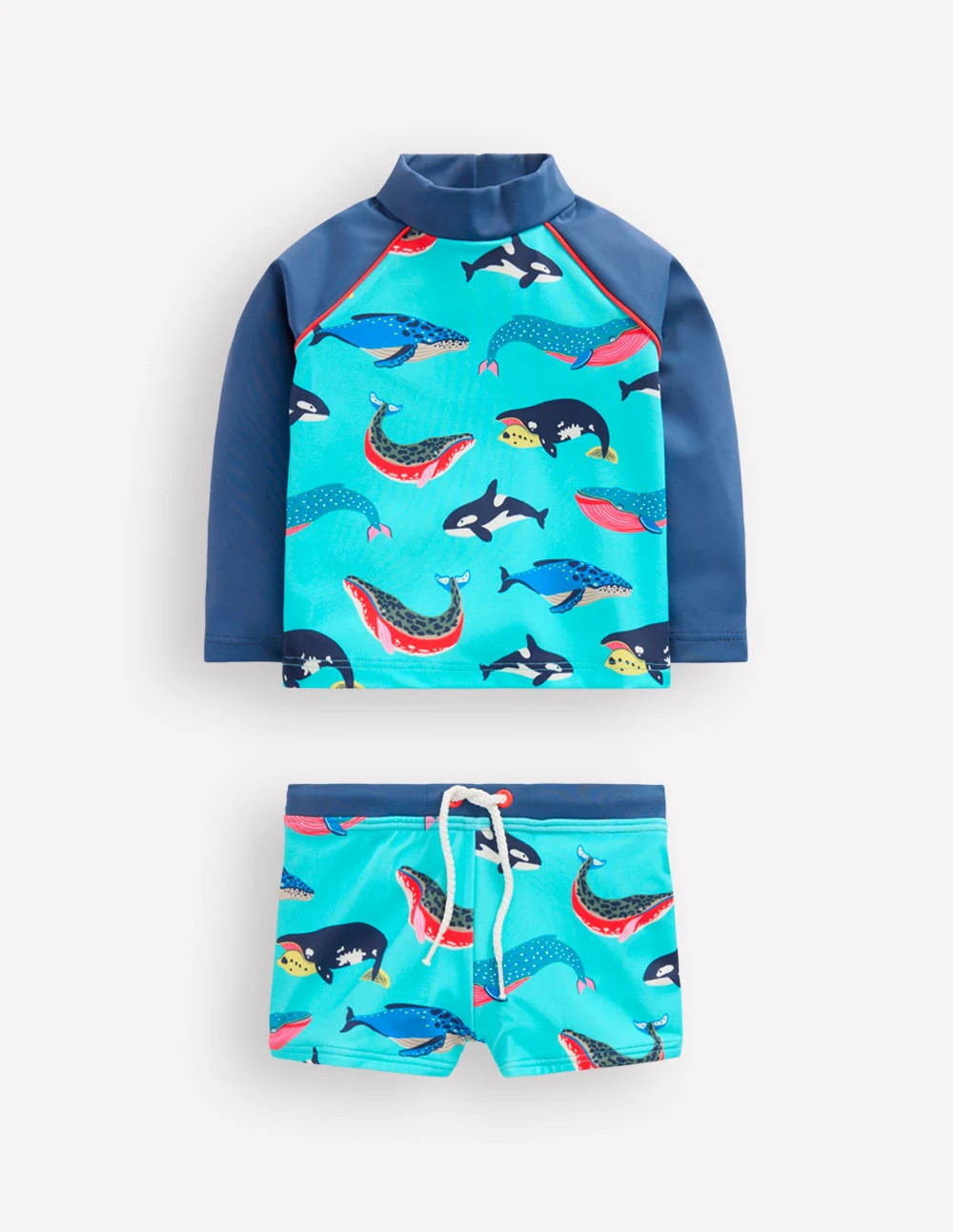 Rash Vest Set-Blue Whales | Boden (US)