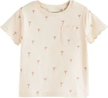 NEXT Kids' Floral Scallop Accent Cotton Pocket T-Shirt | Nordstrom | Nordstrom