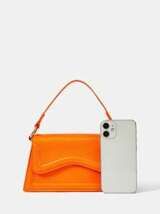 SHEIN BIZwear Mini Square Bag Neon Orange Flap | SHEIN