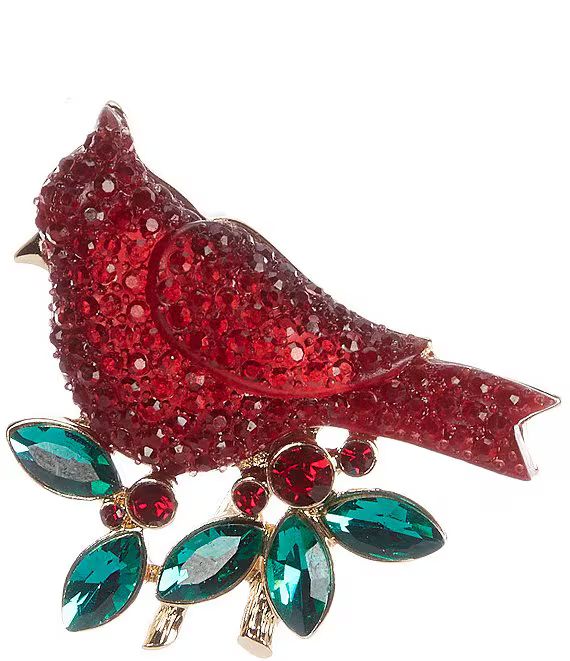 Merry & Bright Caviar Cardinal Crystal Bird Pin | Dillard's | Dillard's