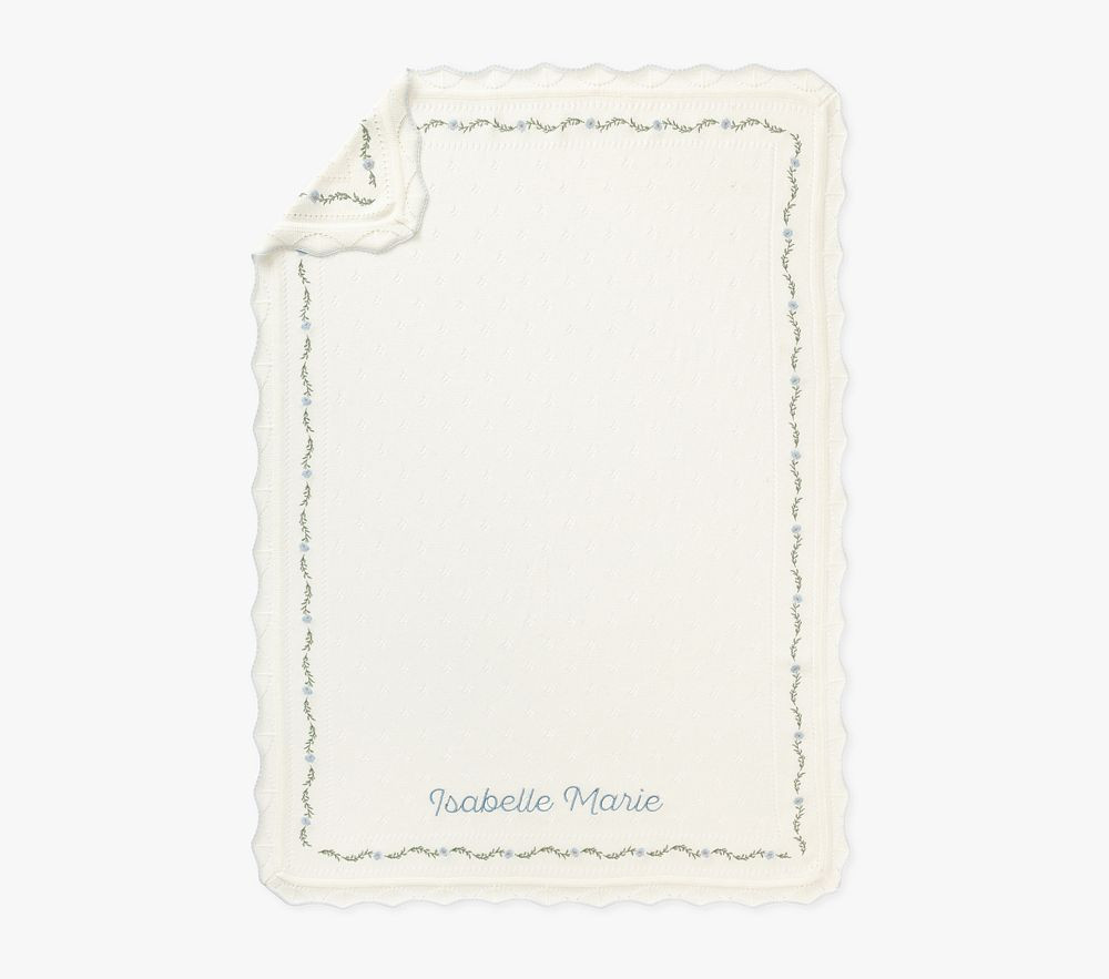 AERIN Pointelle Baby Blanket , Stroller Blanket , Blue Multi | Pottery Barn Kids