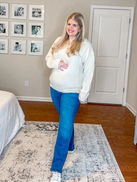 Love this maternity pullover! Perfect for casual winter days! 

#LTKfindsunder100 #LTKmidsize #LTKbump