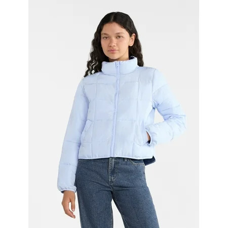 No Boundaries Packable Puffer Jacket, Women's and Women's Plus | Walmart (US)