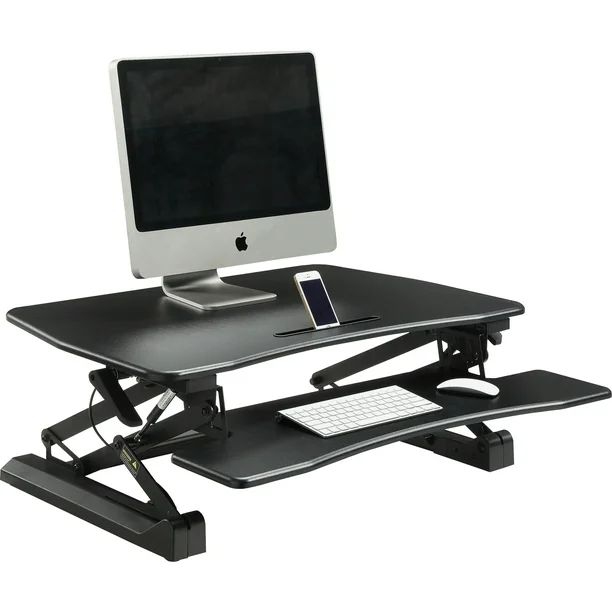 Universal Sit-to-Stand Desk Riser, Gas-Powered, 32", Black - Walmart.com | Walmart (US)