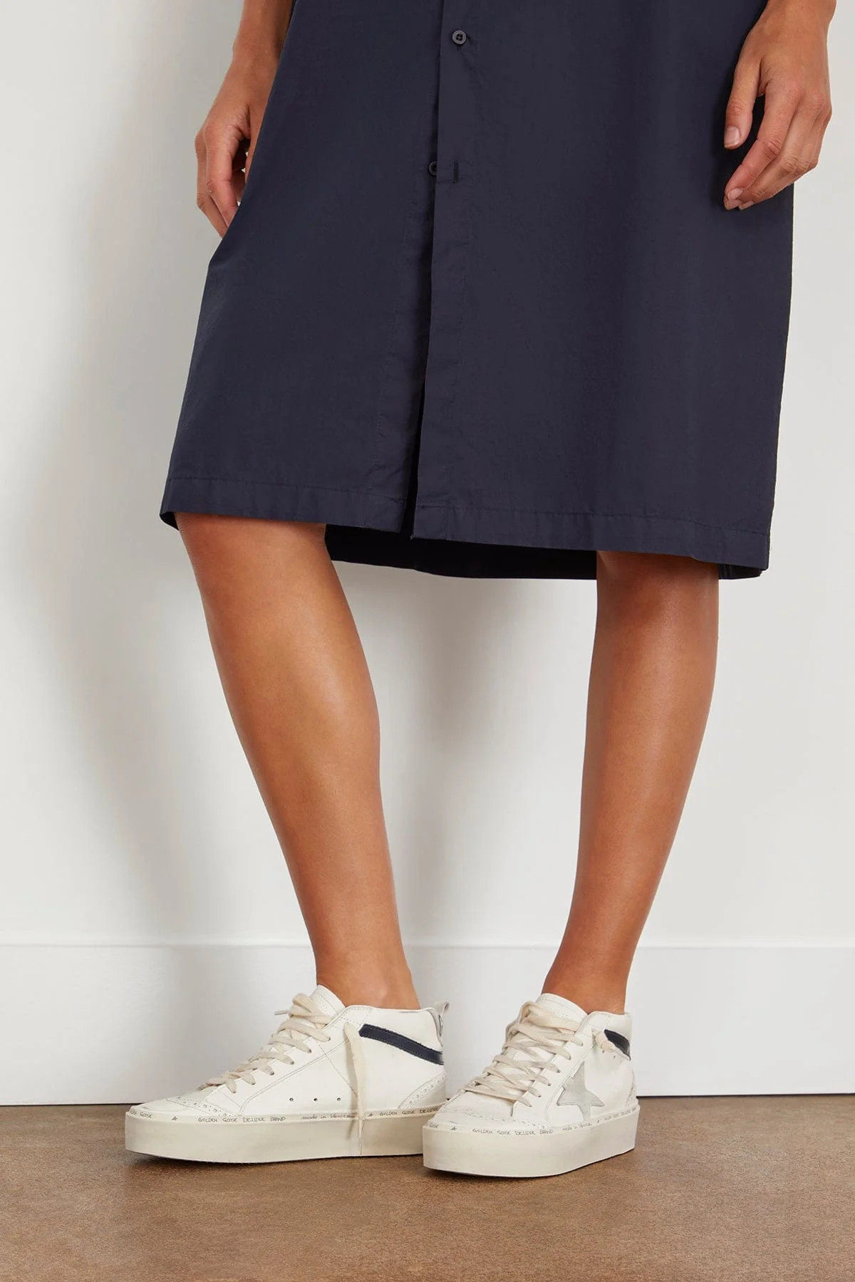 Hi Mid Star Sneaker in White/Ice/Blue/Silver | Hampden Clothing