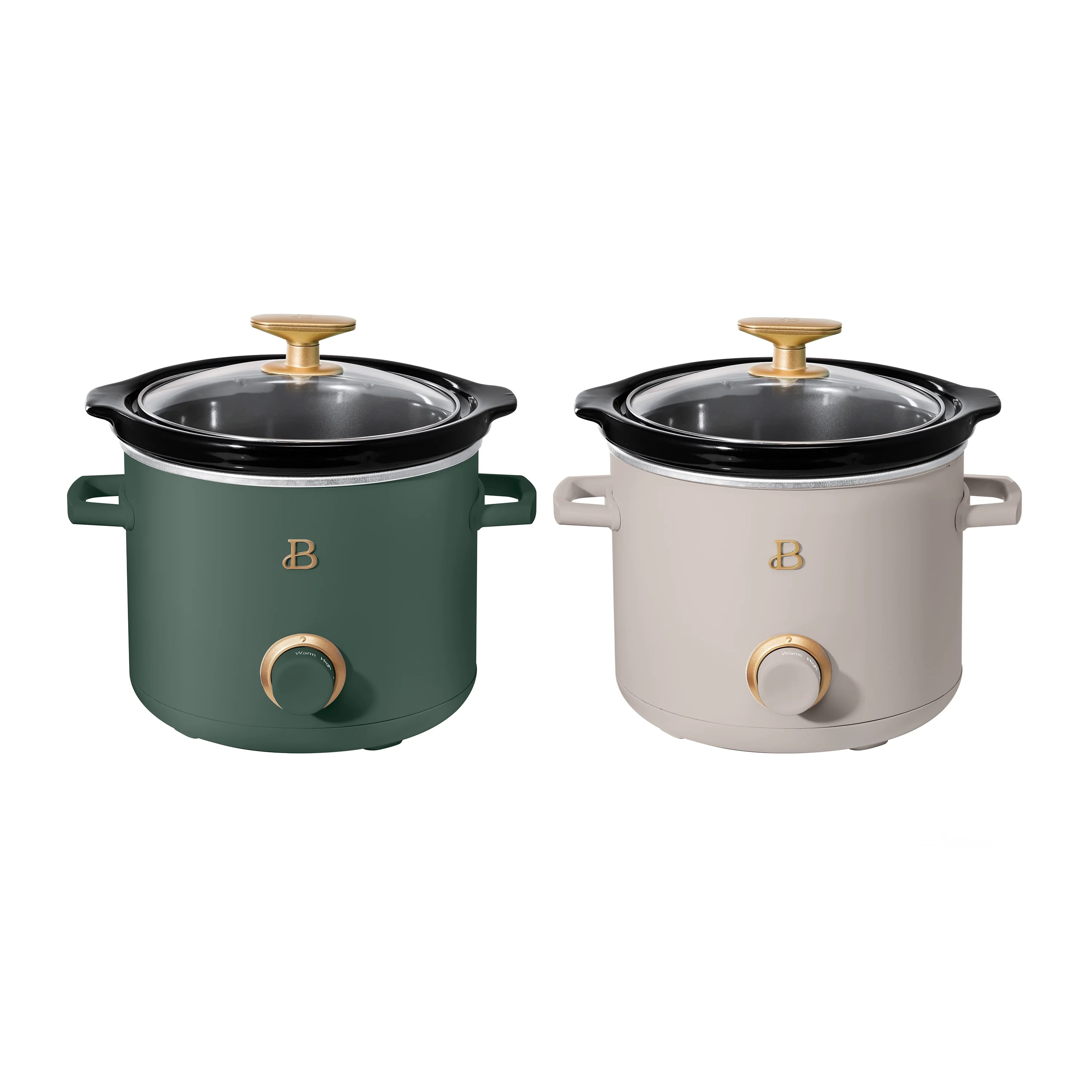 Beautiful 2 Qt Manual Slow Cooker, 2-Pack, Thyme Green + Porcini Taupe by Drew Barrymore | Walmart (US)