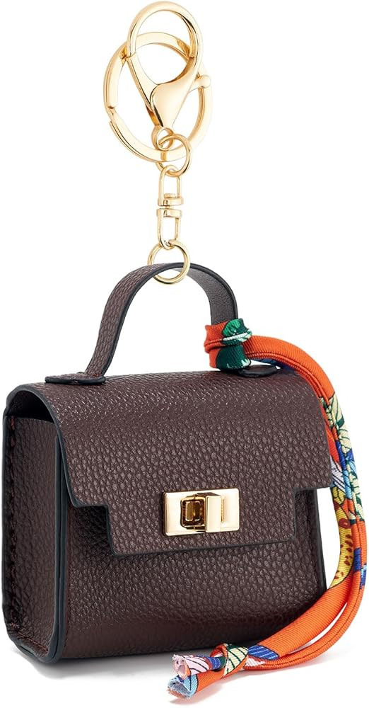 WOZEAH Mini Backpack Keychain for Women,Small Change Pouch Coin Purse Twist-lock with Key Headset... | Amazon (US)