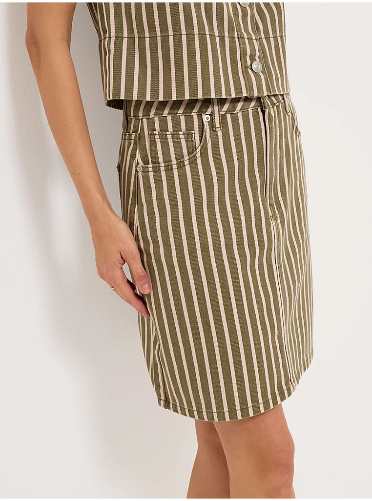 Khaki Stripe Denim Co Ord Mini Skirt | George