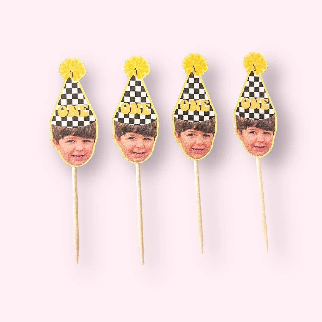 One Happy Dude Toppers mini Cupcake Toppers  Photohead  - Etsy | Etsy (US)