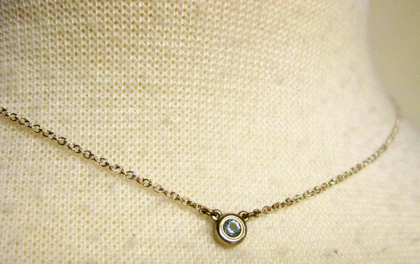 Tiffany & Co Elsa Peretti Aquamarine By the Yard Sterling Necklace Spain 16"  | eBay | eBay US