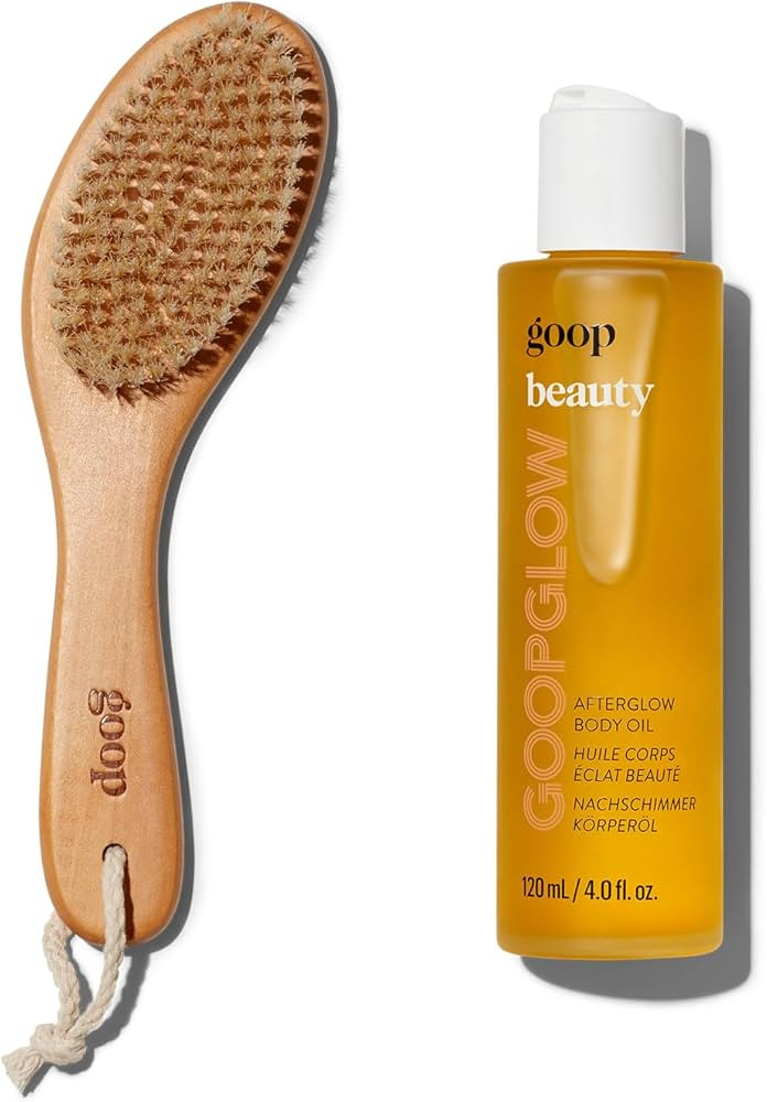 goop Beauty Dry Brush & Body Oil Bundle | Exfoliating & Detoxifying Dry Brush to Sweep Away Dead ... | Amazon (US)