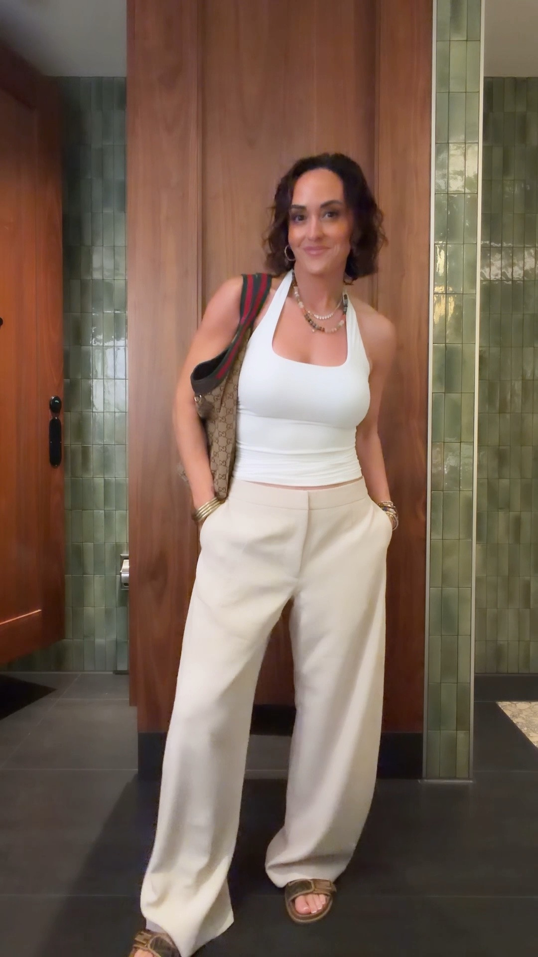 What I wore today… at almost 47
Size 6 Aritzia helix barrel trousers for oversized fit, S halter, and had the denim shirt in my bag as I always get cold. 

Summer outfits, travel outfit, shopping day

#LTKootd #LTKOver40 #LTKdayinmylife