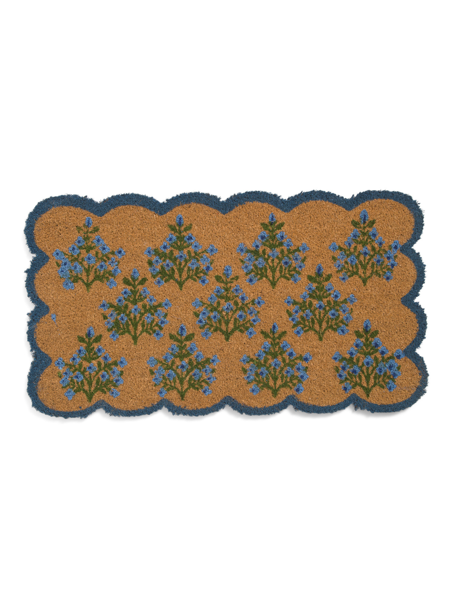 20x36 Coir Woodland Weed Floral Scalloped Doormat | Marshalls