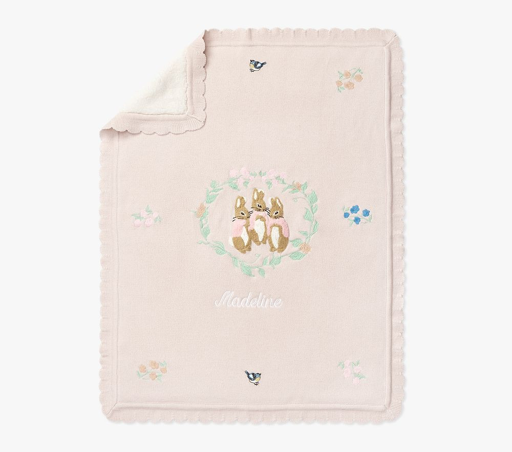 Beatrix Potter Flopsy Sherpa-Backed Knit Baby Blanket | Pottery Barn Kids