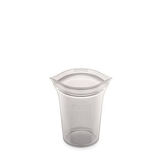 8 oz. Gray Reusable Silicone Small Cup Zippered Storage Container | The Home Depot