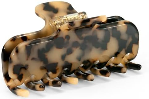Durable Acetate Tortoise Shell Claw Clip for Women，Large 3.8’’ Rectangle Square Jaw Clip fo... | Amazon (US)