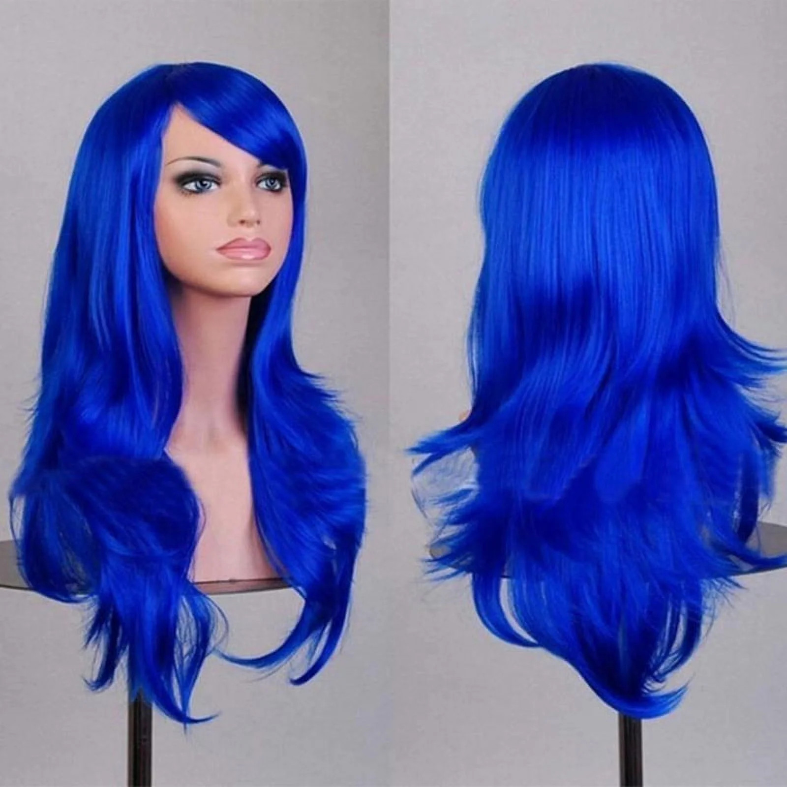 Borke 28" 70cm Fashion Wigs Long Wavy Curly Hair Cosplay Wig & Wig Cap (Purple) | Walmart (US)