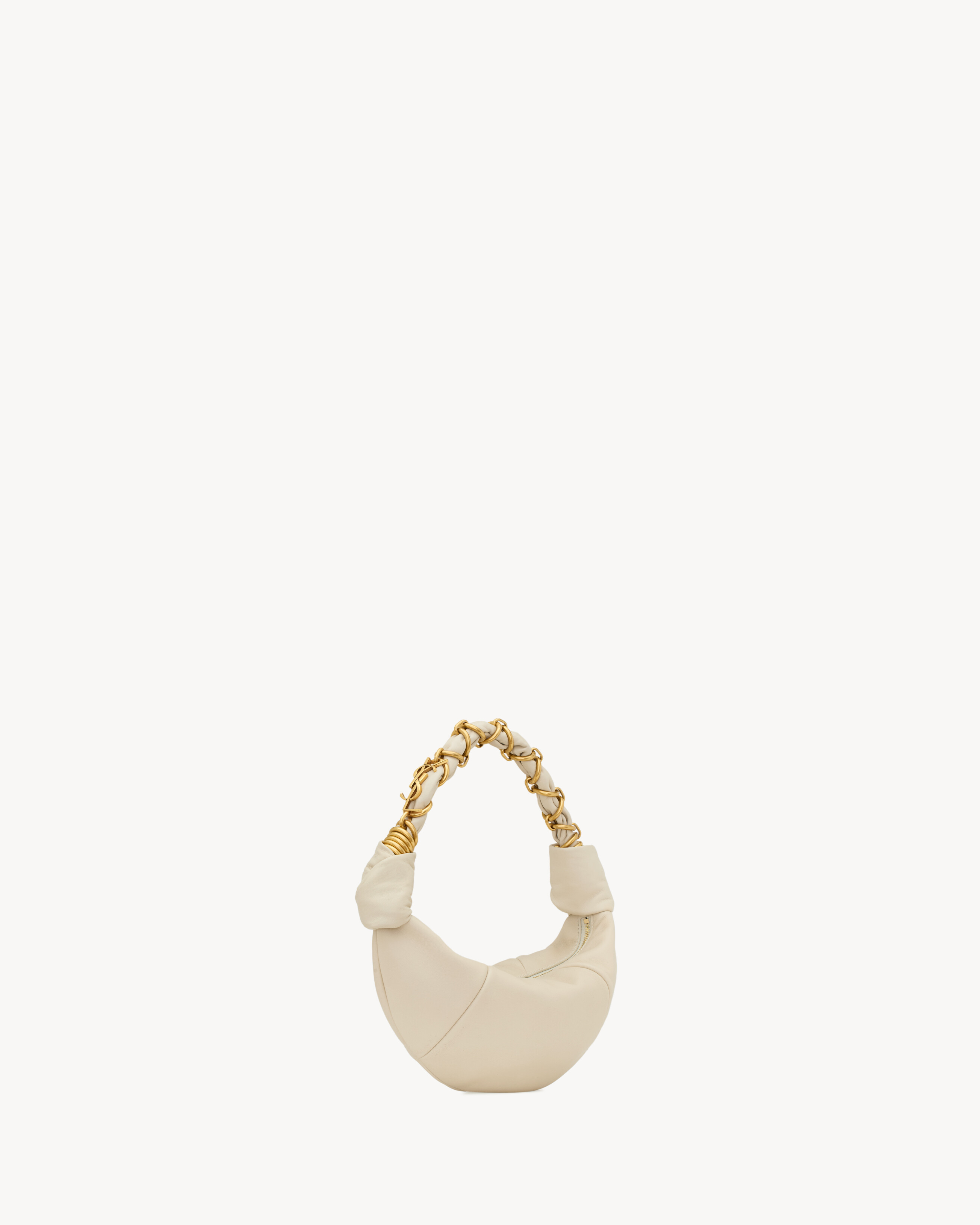 The mini version of the AMALIA hobo bag in lambskin, featuring a woven CASSANDRE jewelry chain st... | Saint Laurent Inc. (Global)