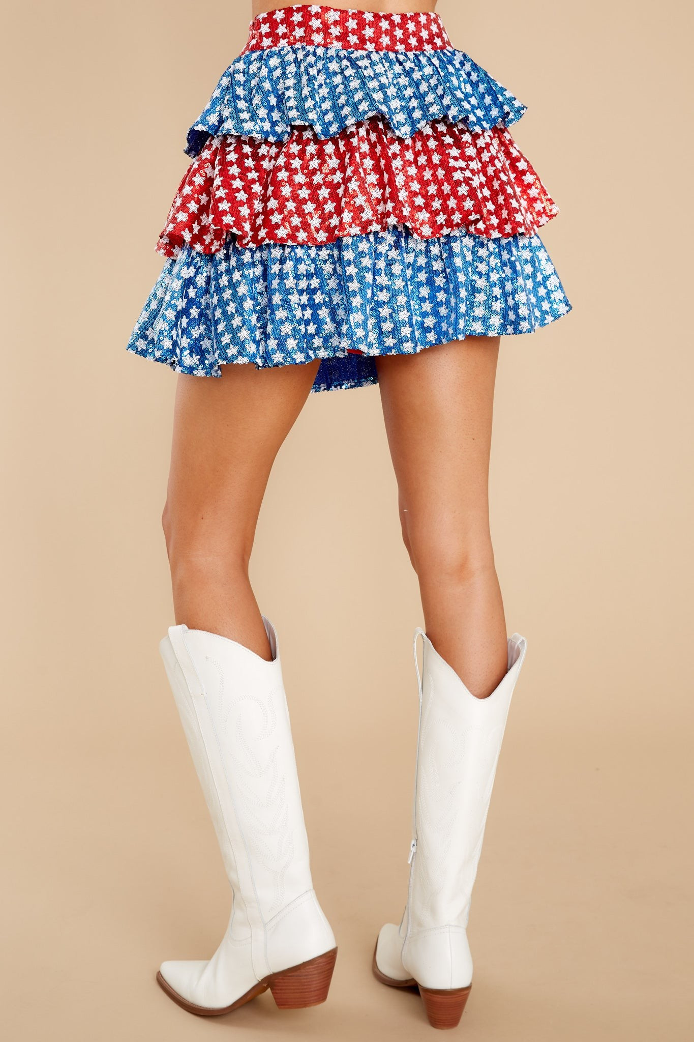 Red, White And Blue Sequin Star Skort | Red Dress 